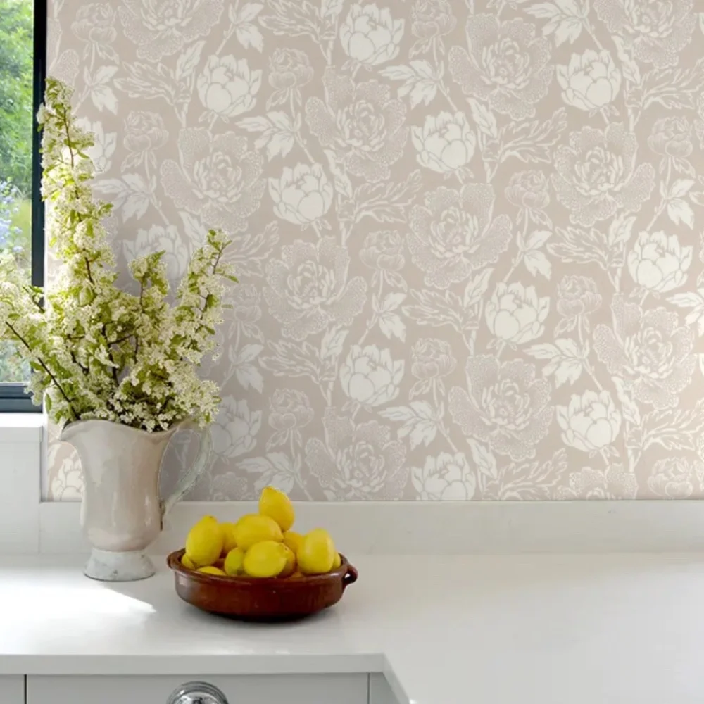 Farrow & Ball Handprinted Wallpaper | Peony | Taupe | 2302